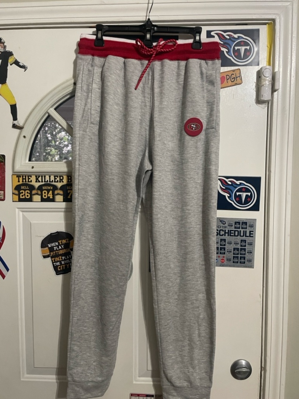 San Francisco 49’ers Joggers with Red Waistband and Drawcord
